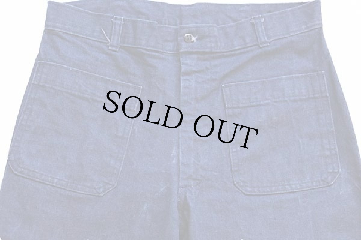 画像4: 80s 米軍 U.S.NAVY ステンシル フレア デニム セーラーパンツ 32R (4)