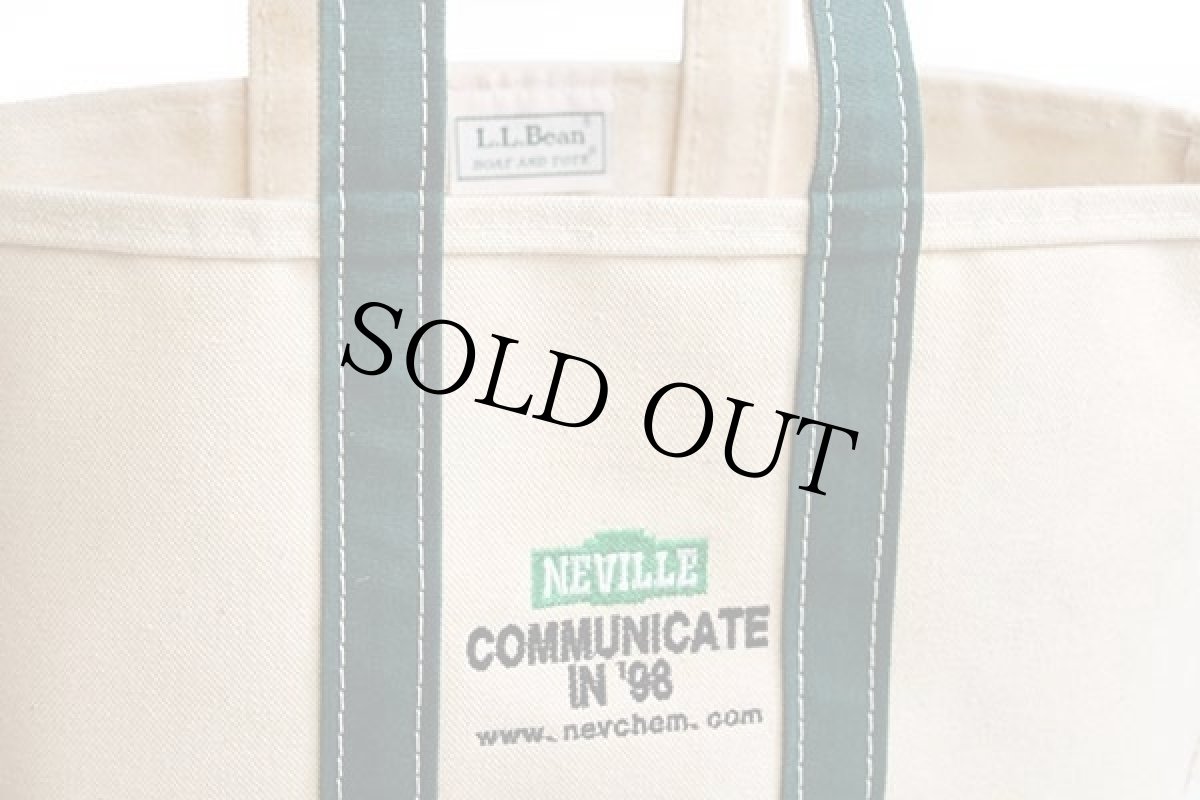 画像5: 90s L.L.Bean BOAT AND TOTE NEVILLE刺繍 キャンバス トートバッグ 緑 M★ミディアム (5)