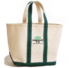 画像1: 90s L.L.Bean BOAT AND TOTE NEVILLE刺繍 キャンバス トートバッグ 緑 M★ミディアム (1)