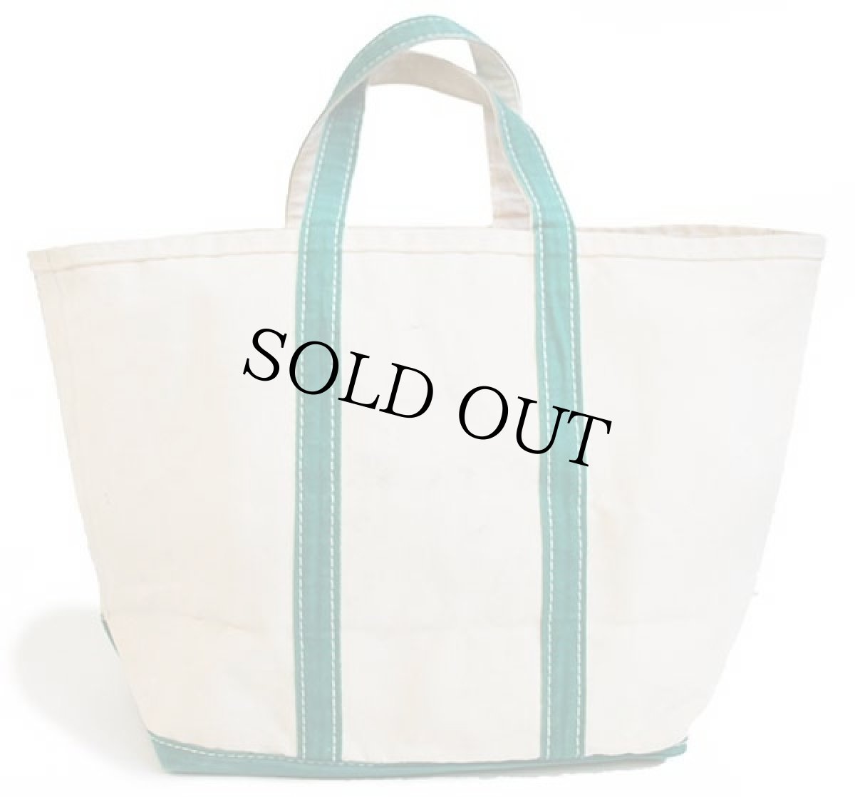 画像2: 80s USA製 LANDS'ENDランズエンド 耳付き キャンバス トートバッグ 緑 L★ラージ (2)