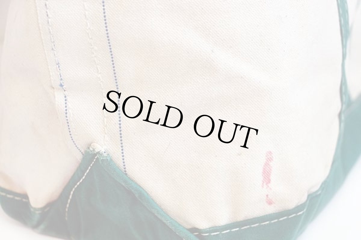 画像6: 80s USA製 LANDS'ENDランズエンド 耳付き キャンバス トートバッグ 緑 L★ラージ (6)