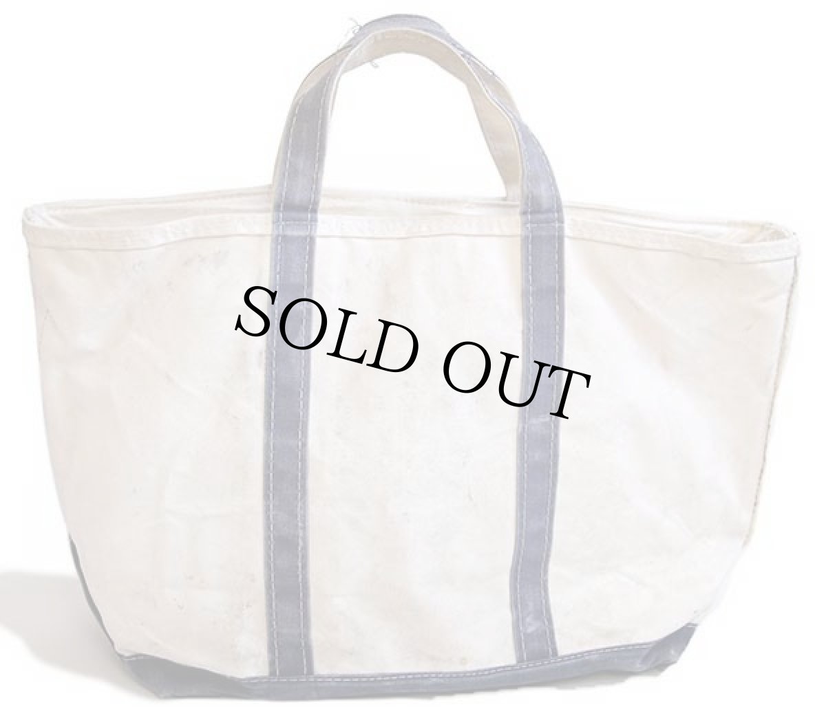 画像2: 80s L.L.Bean BOAT AND TOTE 耳付き キャンバス トートバッグ ジップトップ 紺 L★ラージ (2)