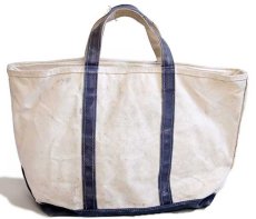 画像2: 80s L.L.Bean BOAT AND TOTE 耳付き キャンバス トートバッグ ジップトップ 紺 L★ラージ (2)