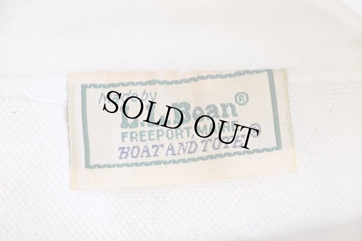 画像4: 80s L.L.Bean BOAT AND TOTE 耳付き キャンバス トートバッグ ジップトップ 紺 L★ラージ (4)