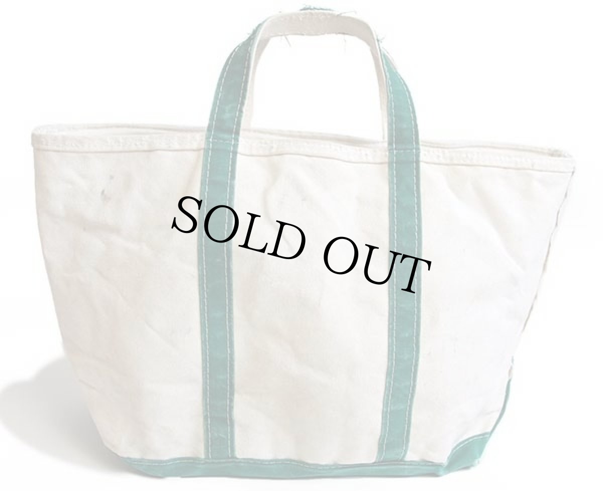 画像2: 80s L.L.Bean BOAT AND TOTE CDA刺繍 耳付き キャンバス トートバッグ ジップトップ 緑 L★ラージ (2)