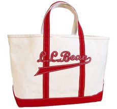 画像1: USA製 L.L.Bean BOAT AND TOTE パッチ付き キャンバス トートバッグ 赤 L★ラージ (1)