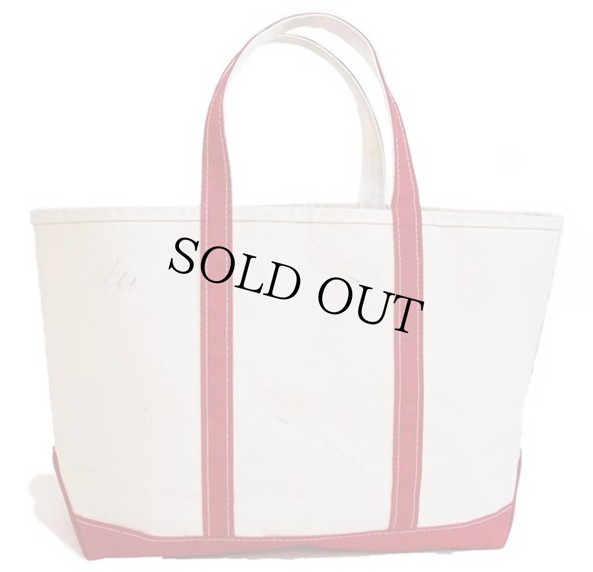画像2: USA製 L.L.Bean BOAT AND TOTE パッチ付き キャンバス トートバッグ 赤 L★ラージ (2)