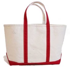 画像2: USA製 L.L.Bean BOAT AND TOTE パッチ付き キャンバス トートバッグ 赤 L★ラージ (2)