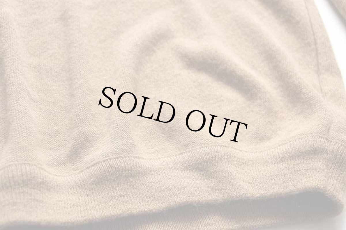 画像5: 80s USA製 JCPenney The Fox ワンポイント Vネック パール編み アクリルニット セーター 薄茶 L (5)