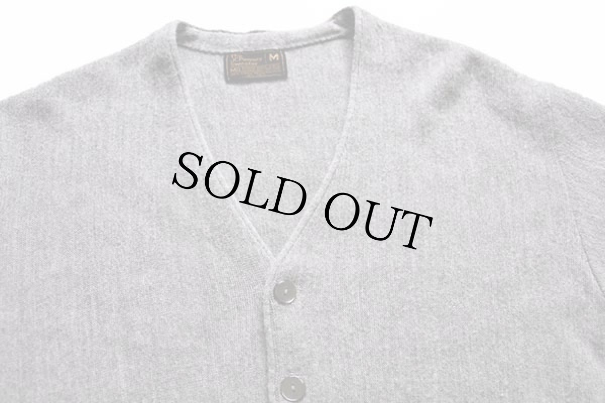 画像3: 70s JCPenney パール編み アクリルニット カーディガン グレー M (3)