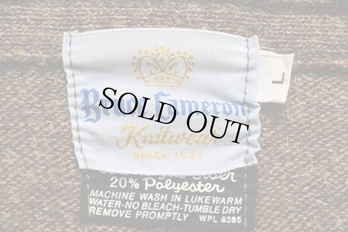 画像4: 70s Bruce Cameron アクリルニット カーディガン 茶 L (4)