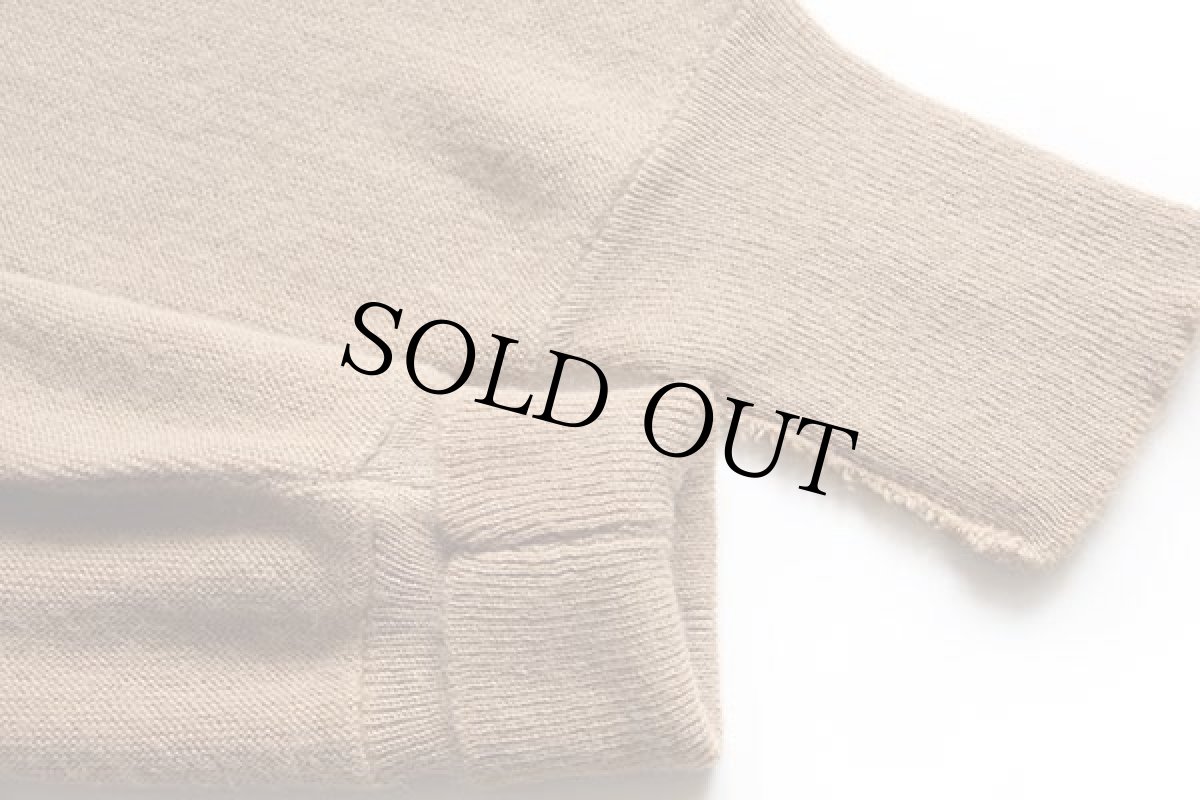 画像6: 80s USA製 JCPenney The Fox ワンポイント Vネック パール編み アクリルニット セーター 薄茶 L (6)