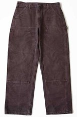 画像2: メキシコ製 carharttカーハート ダック地 ダブルニー ペインターパンツ 焦げ茶 w34 L30 (2)