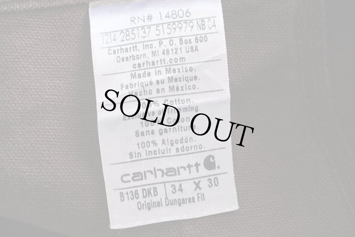 画像6: メキシコ製 carharttカーハート ダック地 ダブルニー ペインターパンツ 焦げ茶 w34 L30 (6)