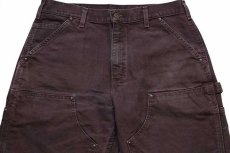 画像4: メキシコ製 carharttカーハート ダック地 ダブルニー ペインターパンツ 焦げ茶 w34 L30 (4)