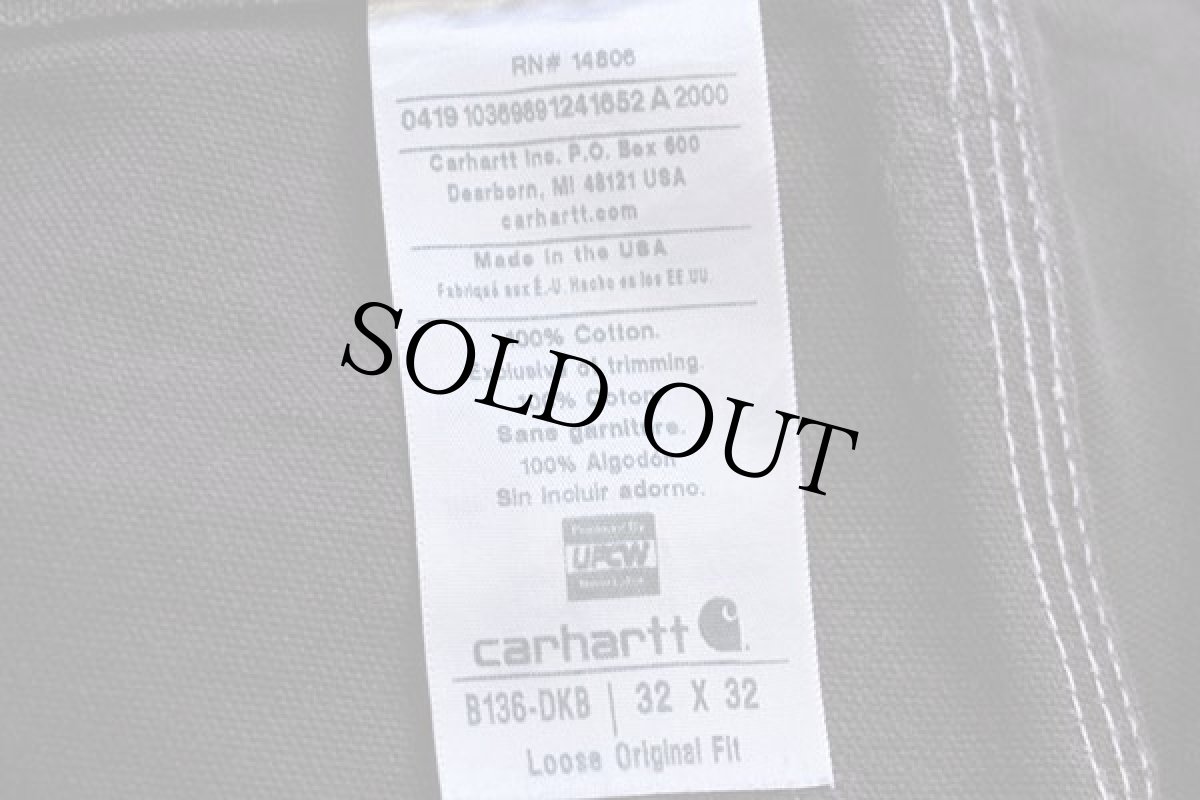 画像6: USA製 carharttカーハート ダック地 ダブルニー ペインターパンツ 焦げ茶 フェード w32 L32 (6)