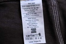 画像6: USA製 carharttカーハート ダック地 ダブルニー ペインターパンツ 焦げ茶 フェード w32 L32 (6)