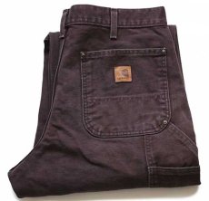 画像1: メキシコ製 carharttカーハート ダック地 ダブルニー ペインターパンツ 焦げ茶 w34 L30 (1)