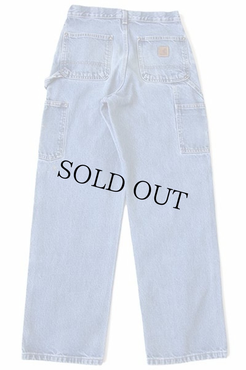 画像3: 00s メキシコ製 carharttカーハート デニム ダブルニー ペインターパンツ ペンキ飛び w28 L30 (3)