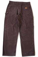 画像3: メキシコ製 carharttカーハート ダック地 ダブルニー ペインターパンツ 焦げ茶 w34 L30 (3)
