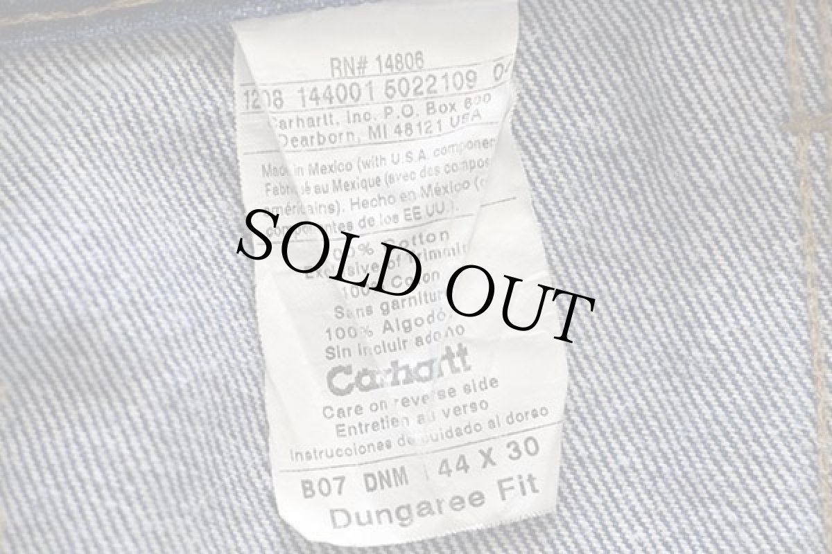 画像6: 00s メキシコ製 carharttカーハート デニム ダブルニー ペインターパンツ w44 (6)