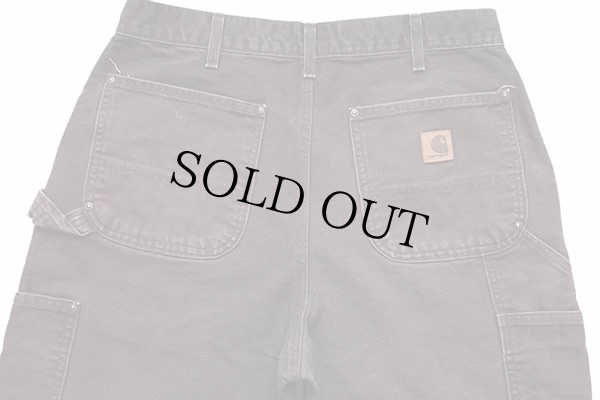 画像5: USA製 carharttカーハート ダック地 ダブルニー ペインターパンツ 焦げ茶 フェード w32 L32 (5)