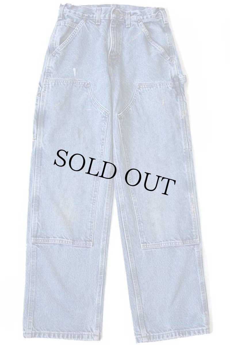 画像2: 00s メキシコ製 carharttカーハート デニム ダブルニー ペインターパンツ ペンキ飛び w28 L30 (2)