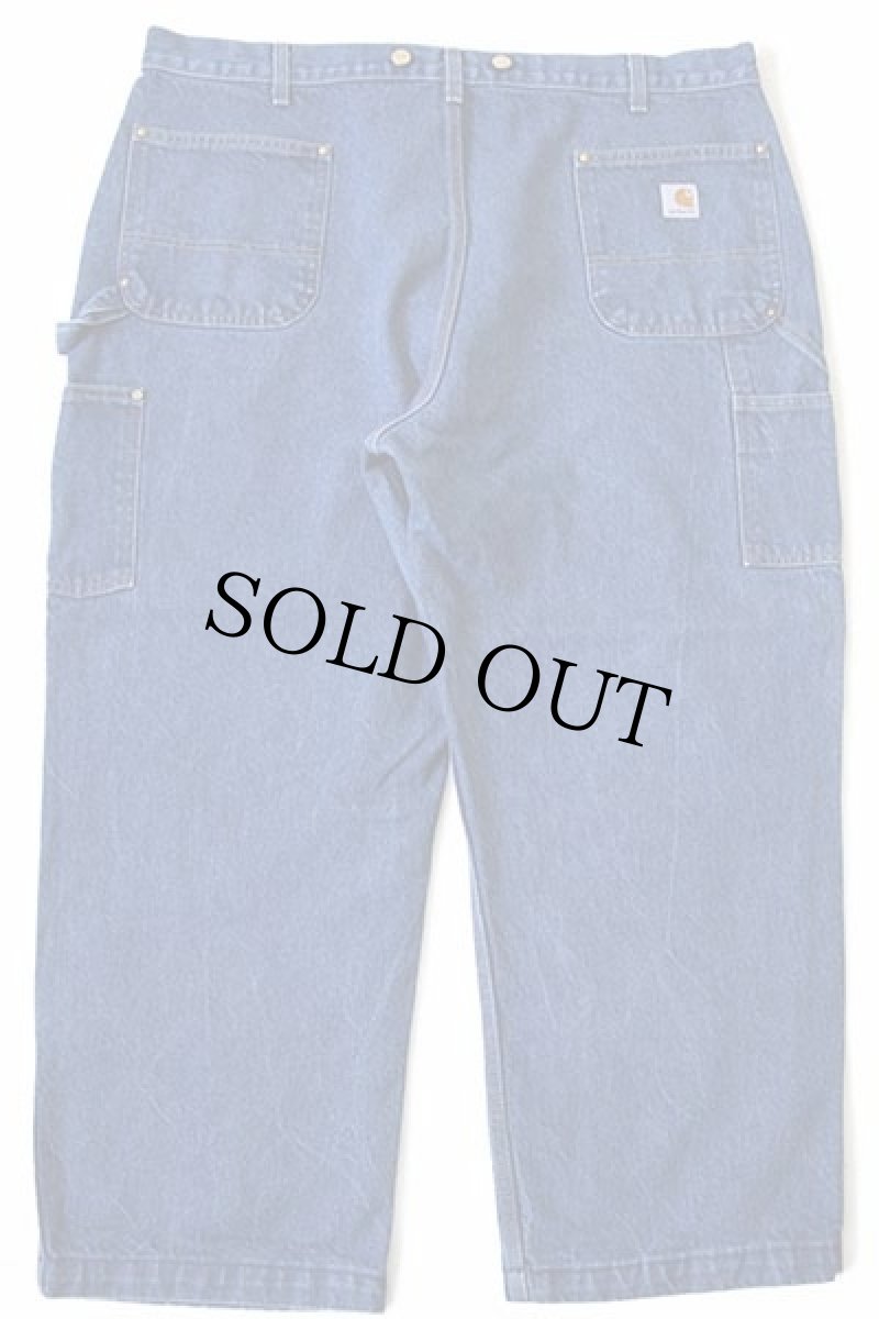 画像3: 00s メキシコ製 carharttカーハート デニム ダブルニー ペインターパンツ w44 (3)