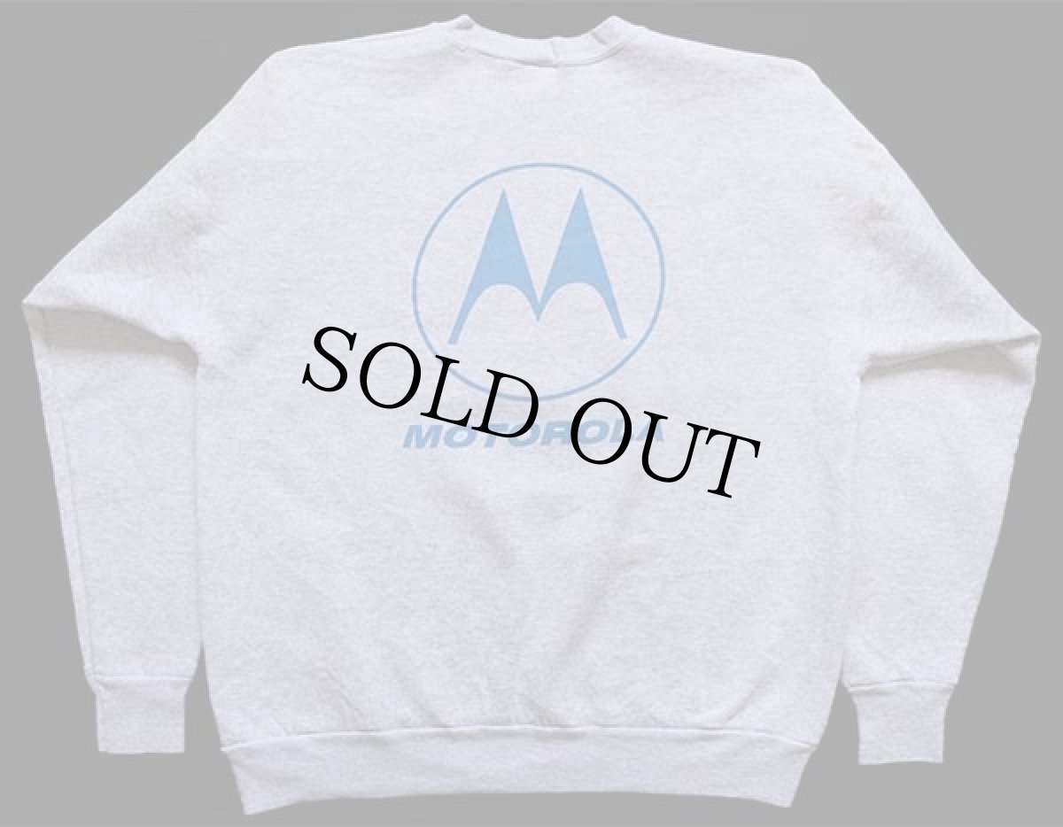 画像2: 90s Hanes MOTOROLAモトローラ ロゴ 両面プリント スウェット 杢ライトグレー (2)