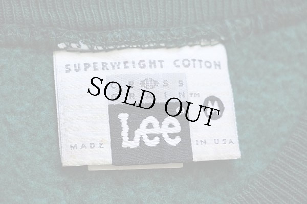 画像4: 90s USA製 Leeリー BALTIMORE 花柄 アップリケ リバースウィーブ スウェット 緑 M (4)