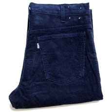 画像1: 70s USA製 Levi'sリーバイス 646 コーデュロイパンツ 紺 w33 L29★ベルボトム (1)