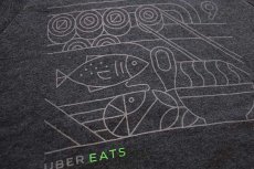 画像3: UBER EATSウーバーイーツ リフレクター×蛍光プリント アート スウェット チャコールグレー M (3)