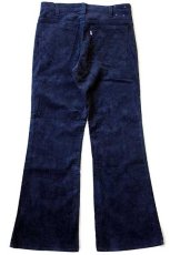 画像3: 70s USA製 Levi'sリーバイス 646 コーデュロイパンツ 紺 w33 L29★ベルボトム (3)