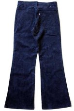 画像3: 70s Levi'sリーバイス 646 コーデュロイパンツ 紺 w33 L29★ベルボトム (3)