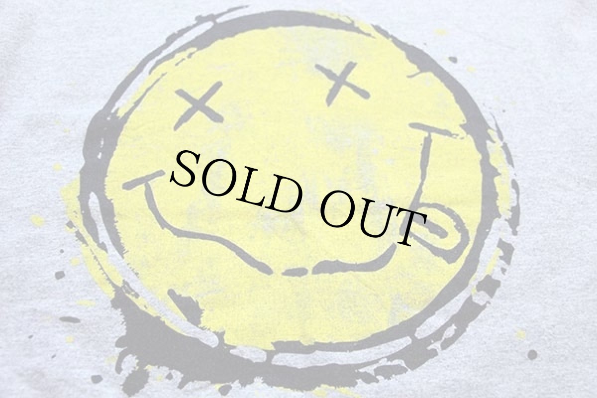 画像3: NIRVANAニルバーナ スマイル 両面プリント スウェット 杢グレー M (3)