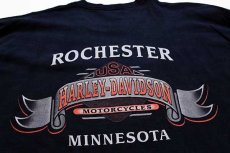 画像4: 00s USA製 HARLEY-DAVIDSONハーレー ダビッドソン 両面プリント タイダイ染め コットン 長袖Tシャツ 黒 XL (4)