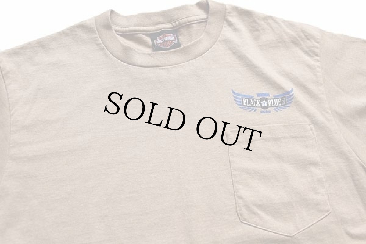 画像4: デッドストック★00s USA製 HARLEY-DAVIDSONハーレー ダビッドソン MDA ポケット付き 長袖Tシャツ カーキ L (4)