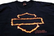 画像3: 00s USA製 HARLEY-DAVIDSONハーレー ダビッドソン 両面プリント タイダイ染め コットン 長袖Tシャツ 黒 XL (3)