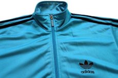 画像3: 80s adidasアディダス ジャージ ターコイズ×黒 L★トラックジャケット (3)