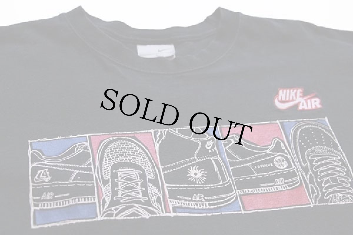 画像3: 00s NIKEナイキ AIR エアフォース1 両面プリント コットン 長袖Tシャツ 黒 L (3)