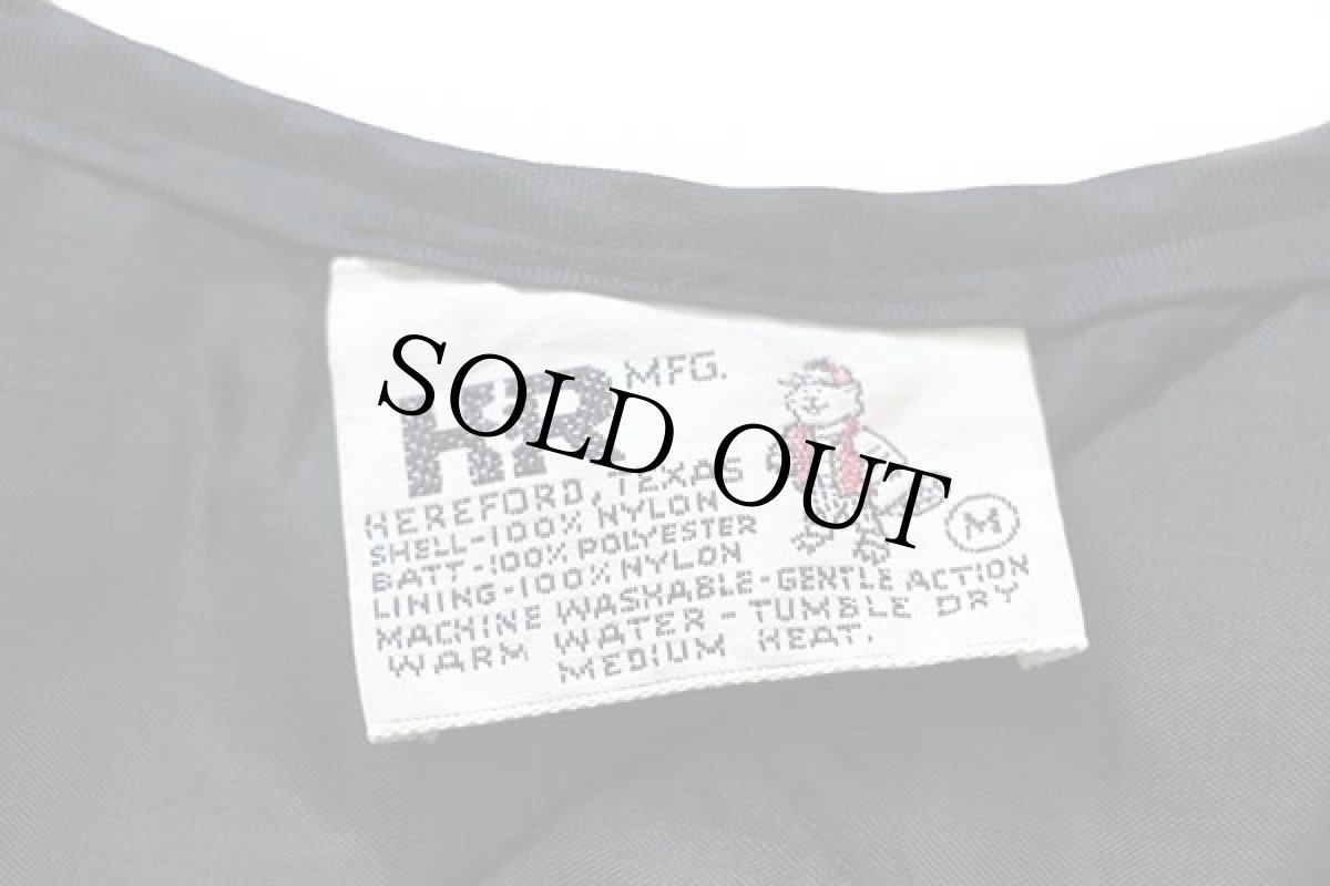 画像4: 80s H&R FWD RAILROAD パッチ付き ナイロン キルティング ライナーベスト 黒 M (4)