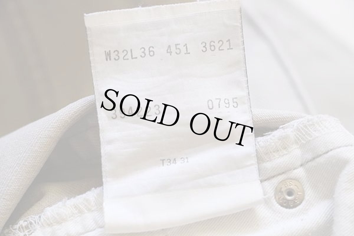 画像7: 90s Levi'sリーバイス 451 コットンツイルパンツ ベージュ w32 L36★ユーロ (7)