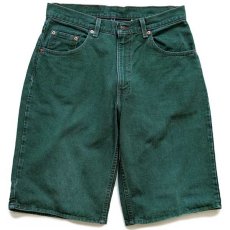 画像1: 90s USA製 Levi'sリーバイス 560 カラーデニム ショートパンツ 緑 w32★ショーツ (1)