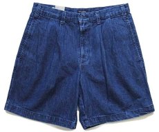 画像2: デッドストック★00s DOCKERSドッカーズ ツータック デニム ショートパンツ w32 (2)