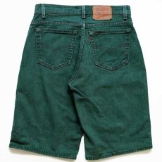 画像2: 90s USA製 Levi'sリーバイス 560 カラーデニム ショートパンツ 緑 w32★ショーツ (2)