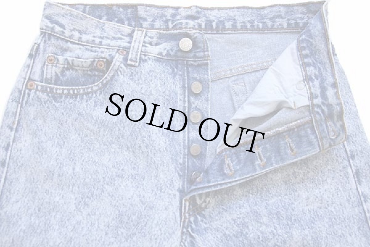 画像4: 80s USA製 Levi'sリーバイス 501 ケミカルウォッシュ デニムパンツ w30 L34★アシッド (4)
