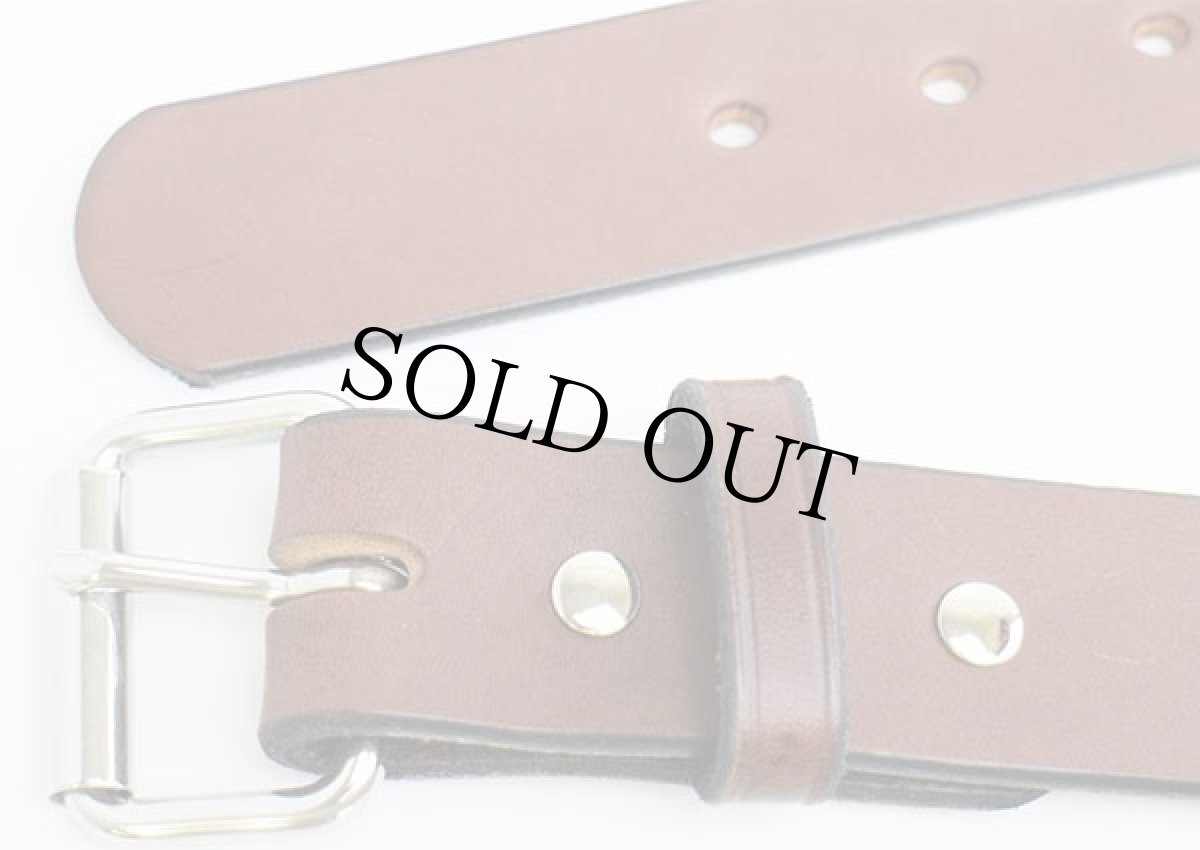 画像2: 新品★USA製 AMISH HANDCRAFTED アーミッシュ ハンドクラフト レザーベルト 茶 36 (2)