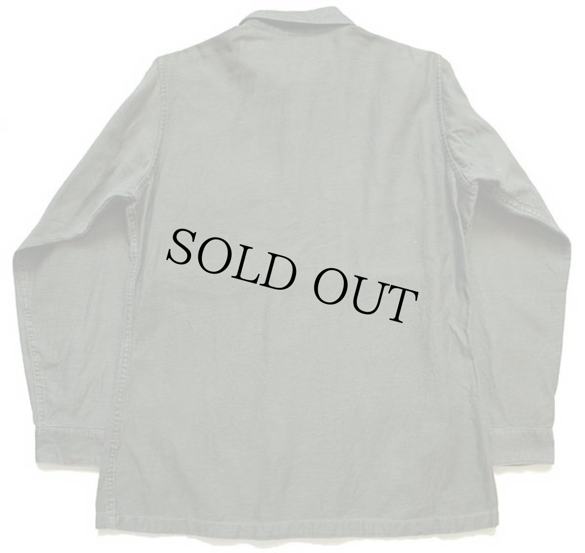 画像2: 60s 米軍 U.S.ARMY パッチ付き コットンサテン ユーティリティシャツ オリーブグリーン 15.5 (2)