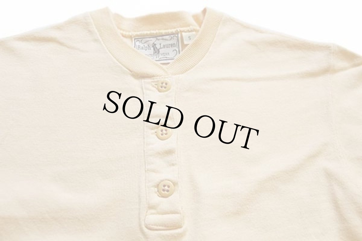 画像3: 80s ラルフローレン WESTERN WEAR ヘンリーネック コットン カットソー 薄黄 S (3)