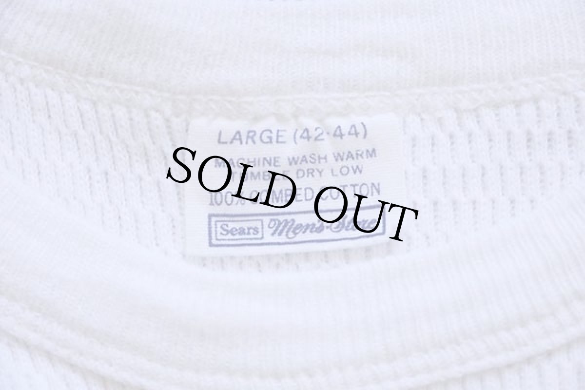 画像4: 70s Sears コットン 半袖サーマルシャツ ナチュラル L (4)